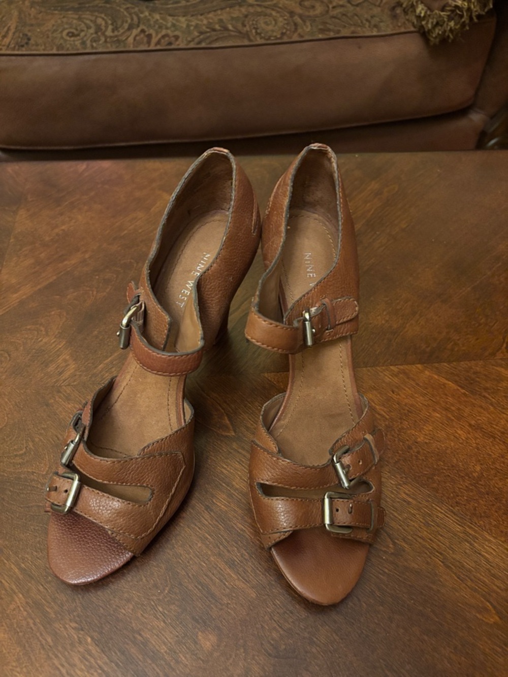 Nine West Brown leather heels